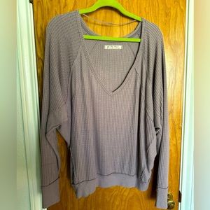 Free People We The Free Slouchy Waffle Pullover